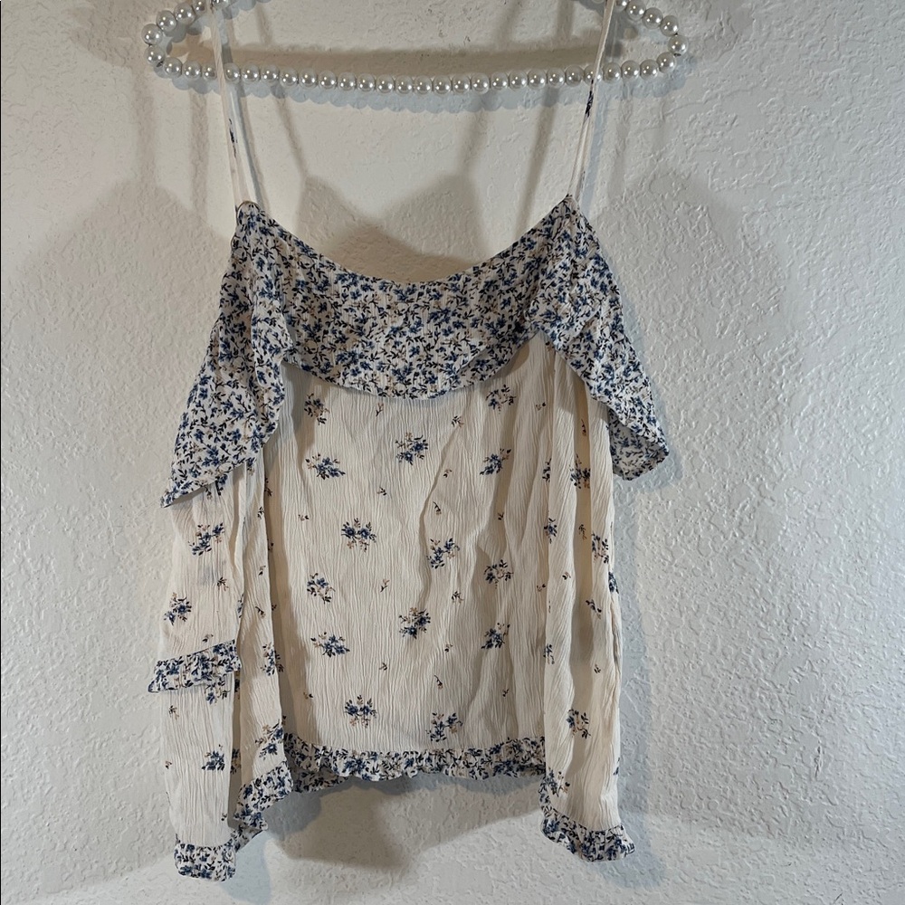 AMERICAN EAGLE Floral Crop Flowy Tank Size Large - Picture 3 of 7